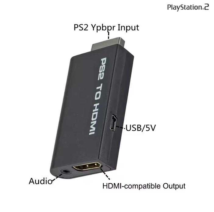 Convertidor de video PlayStation 2 a HDMI 480i 480p 576i